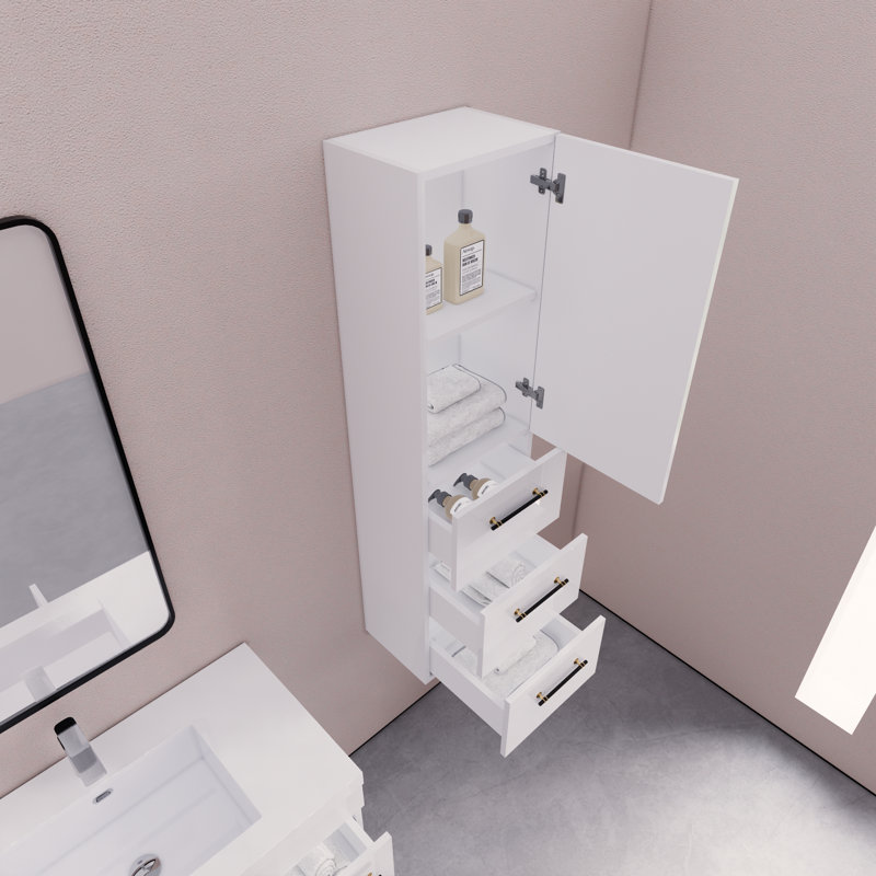 Eliza Bathroom Storage, White/Black
