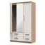 Borgeson Tall Triple 4 Drawer Mirror Wardrobe-1057040966-1068797344