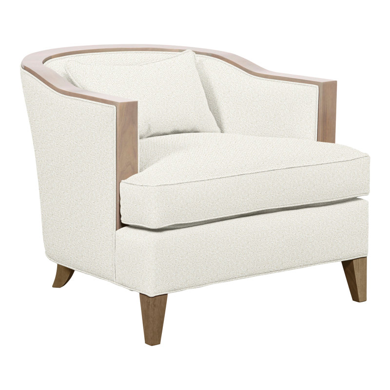 Thom Filicia Home Upholstered Barrel Chair, Hampton, Kenworth Pearl Polyester