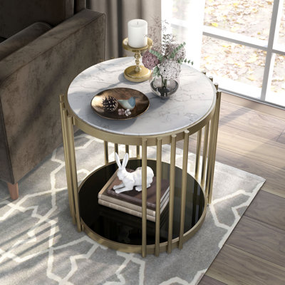Etak Floor Shelf End Table with Storage