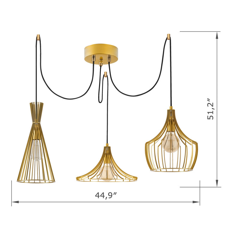 Lustre en métal 3 lumières Aurelia