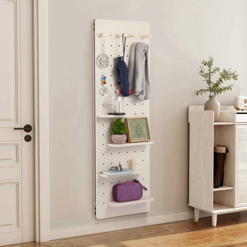 Wall Mounted Full Length Mirror, Full Body Mirror With Shelf, Full Body Mirror With Hook Wall Mounted Mirror With Multifunctional Design Panel(47.6*15.7In)