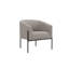 Fauteuil demi-tonneau en polyester de 29 po Amanda - Fauteuil Boucle - Fauteuil d'appoint moderne en tissu capitonné blanc avec pieds en métal noir - Fauteuil blanc-1667592515