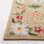 Tapis en laine bouclé / crocheté floral fait à la main en brun / vert / rouge-1336418505