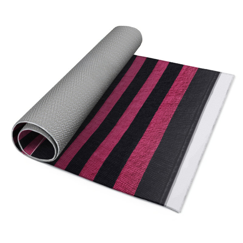 Tapis intérieur / extérieur mauve HorizontalStripes, Rectangulaire 3 pi x 5 pi