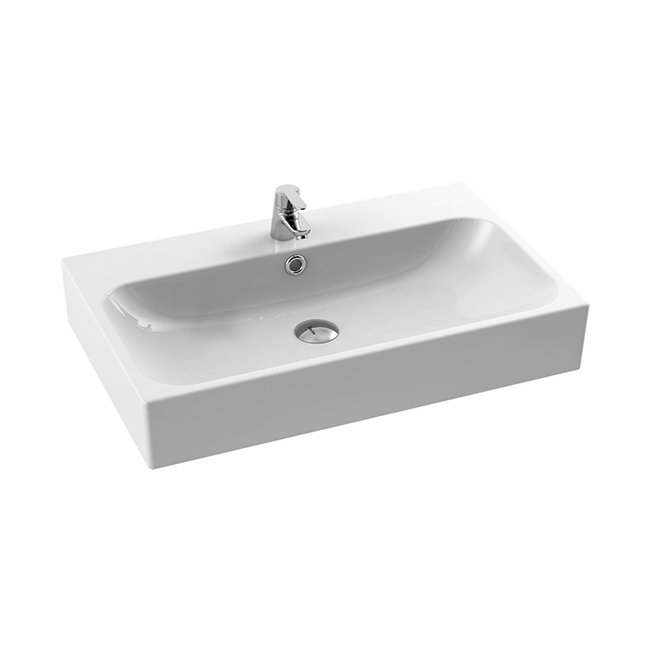 CeraStyle By Nameeks Pinto 18.11'' White Ceramic Rectangular Bathroom Sink with Overflow