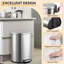 Poubelle de 50 litres, bac à déchets à pédale avec couvercle à fermeture douce, poubelle en acier inoxydable brossé anti-traces de doigts avec seau intérieur amovible pour la cuisine, la salle de bain et la salle à manger.