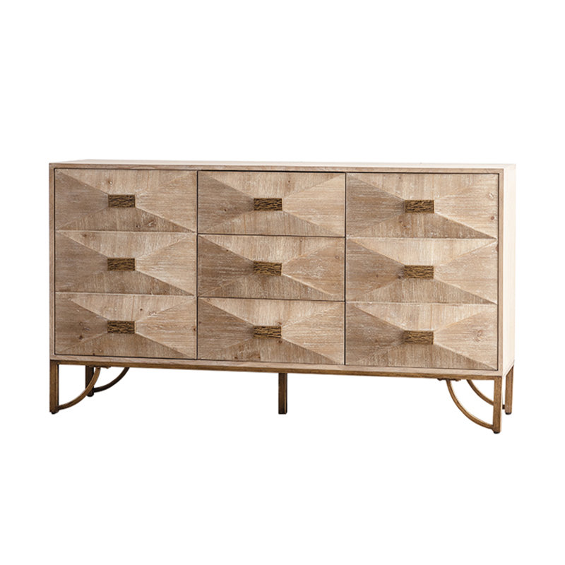 Maysa 9-Drawer Wooden Dresser with Sculpted Front
