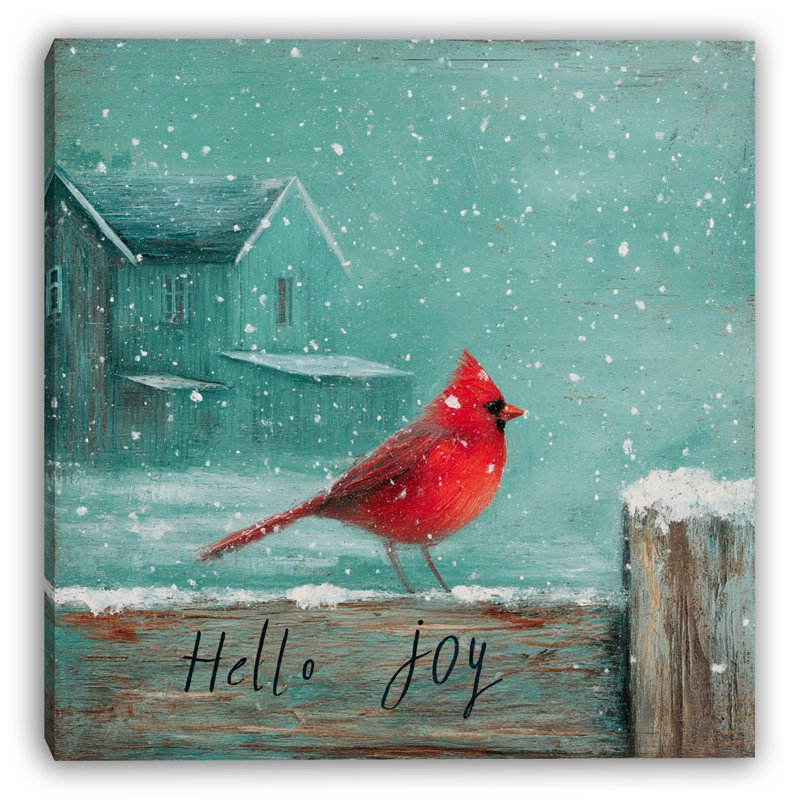 «Hello Joy Cardinal», art mural sur toile tendue