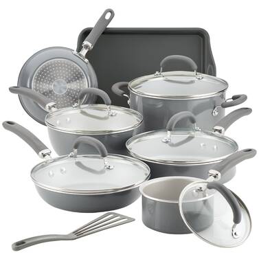 Caannasweis 10 Pcs Nonstick Cookware Sets Granite Induction Kitchen Pots and Pans 6019-beige-wf