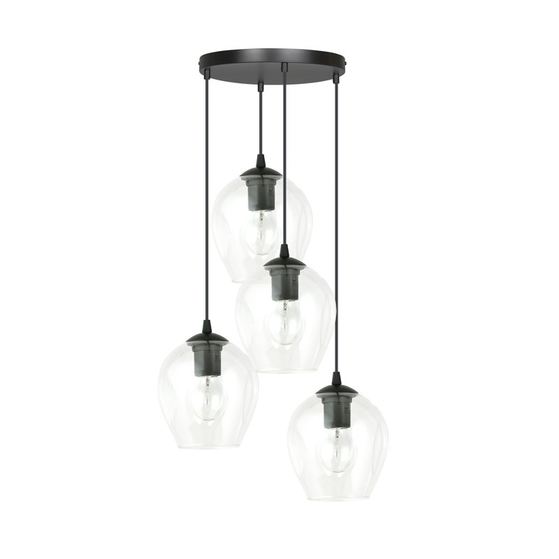 Cadi-Grace 4 - Light Black Cluster Pendant, Transparent