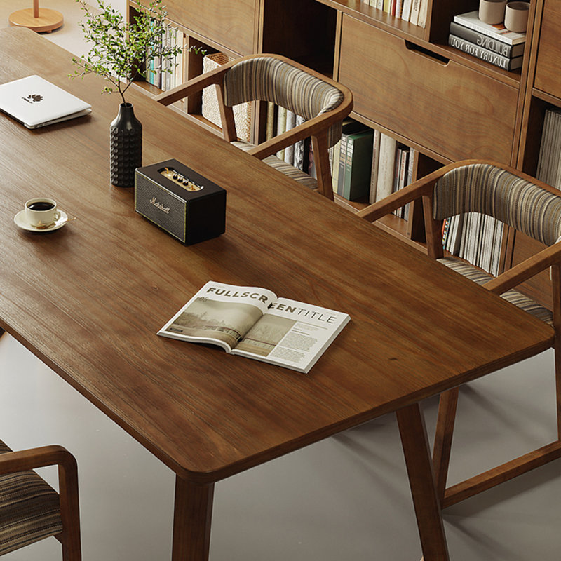 Tables de salle à manger en bois massif brun, H 29,53 po x L 86,61 po x l 35,43 po