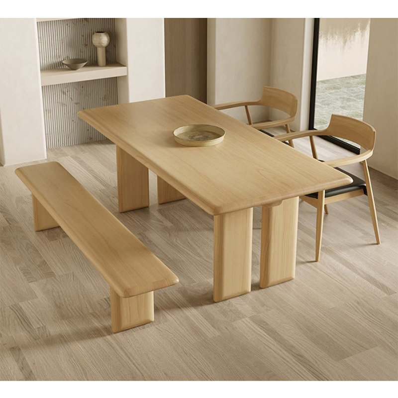 Pirtle Modern simple solid wood dining table, 29.5"H x 70.8"L x 31.4"W