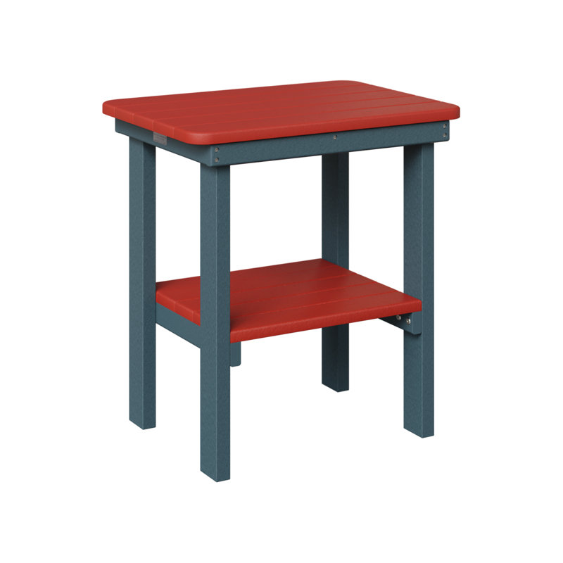 Berlin Gardens Rectangular End Dining Table, Scarlet Red, Slate