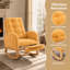 Chaise berçante d'intérieur rembourrée avec repose-pieds et poche latérale-436535785
