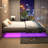 Cowen Floating Bed Frame with LED Lights Metal Slats Underbed Storage Space No Box Spring-76432950-133985343