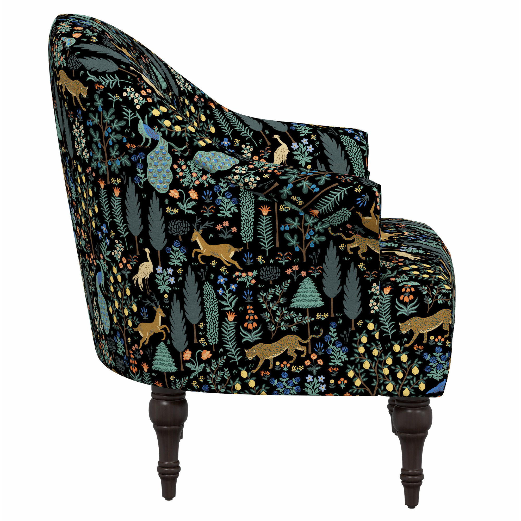 Rifle Paper Co. x Cloth & Company Josephine Chair, Rpc Menagerie Black Linen