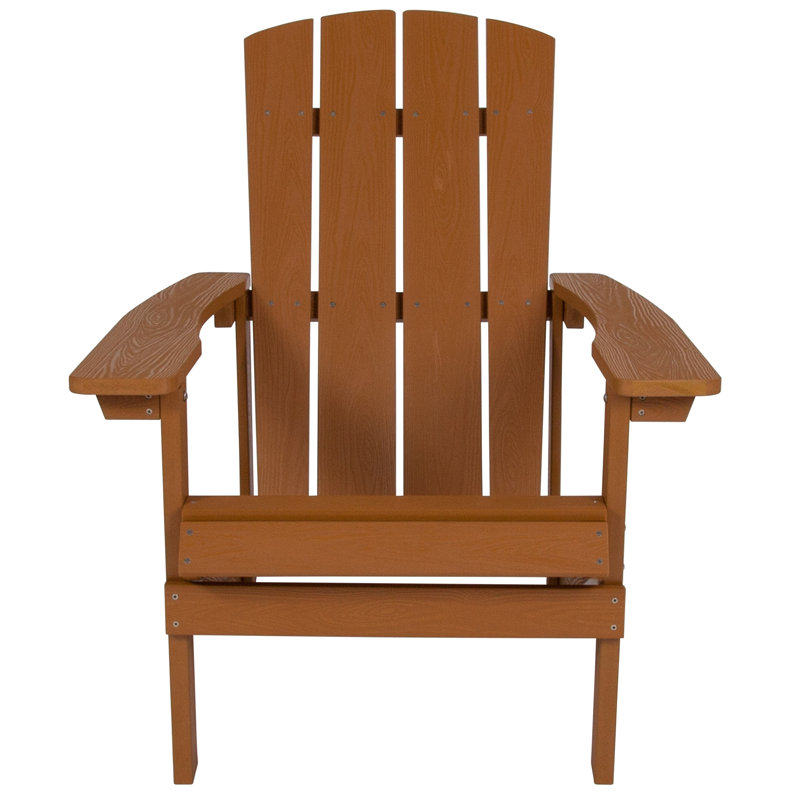Commercial All-Weather Poly Resin Wood Adirondack Chair, Brown