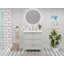 Meuble-lavabo simple 30 po avec plateau en quartz blanc pur Yulan, pré-assemblé