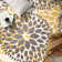 Tapis à motif floral jaune / gris foncé / ivoire