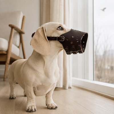 Adjustable Ventilated Dog Muzzle with Open-Nose Guard and Secure Strap