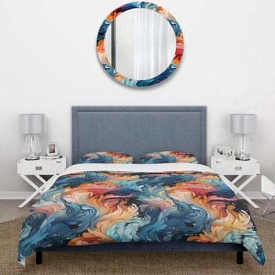 Artistic Whirls Paisley Pattern Abstract Duvet Cover