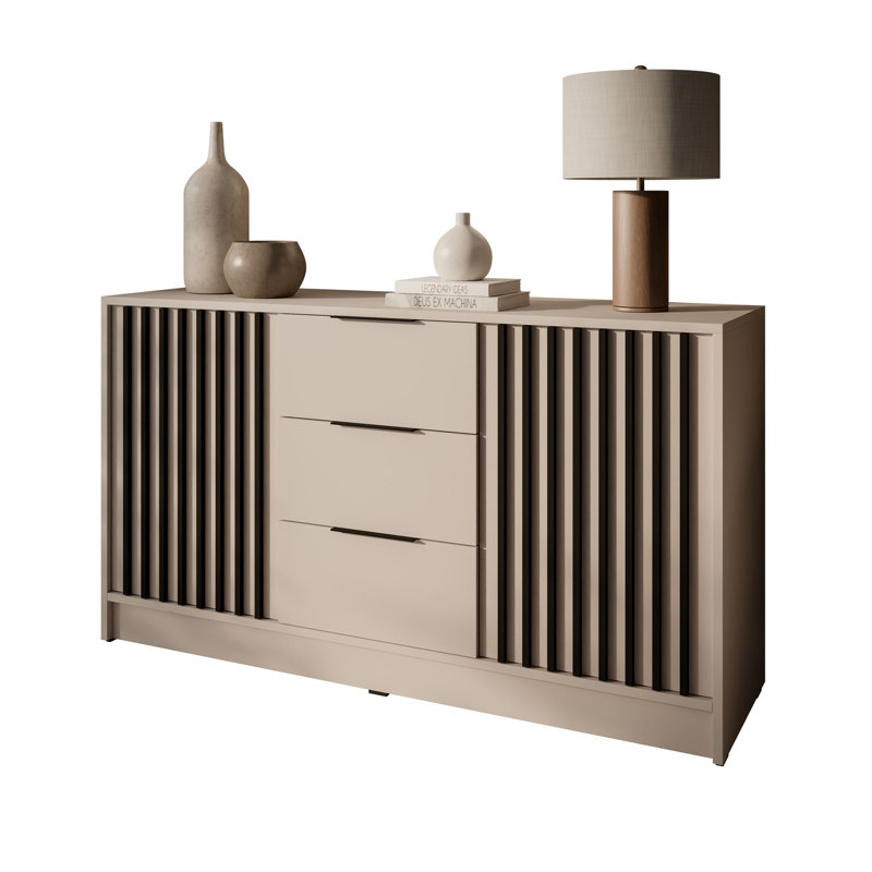 155cm Sideboard, Cashmere/Black