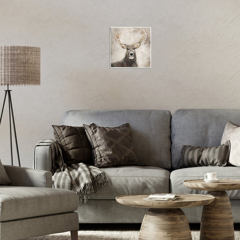 Plaque murale «Gazing Deer in Neutrals» par Sally Swatland