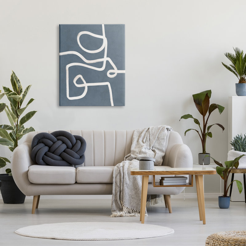 «Abstract Squiggle Shape Contemporary Paint Stroke Design» par Nina Blue - impression sur toile, H 40 po x l 30 po x P 1,5 po