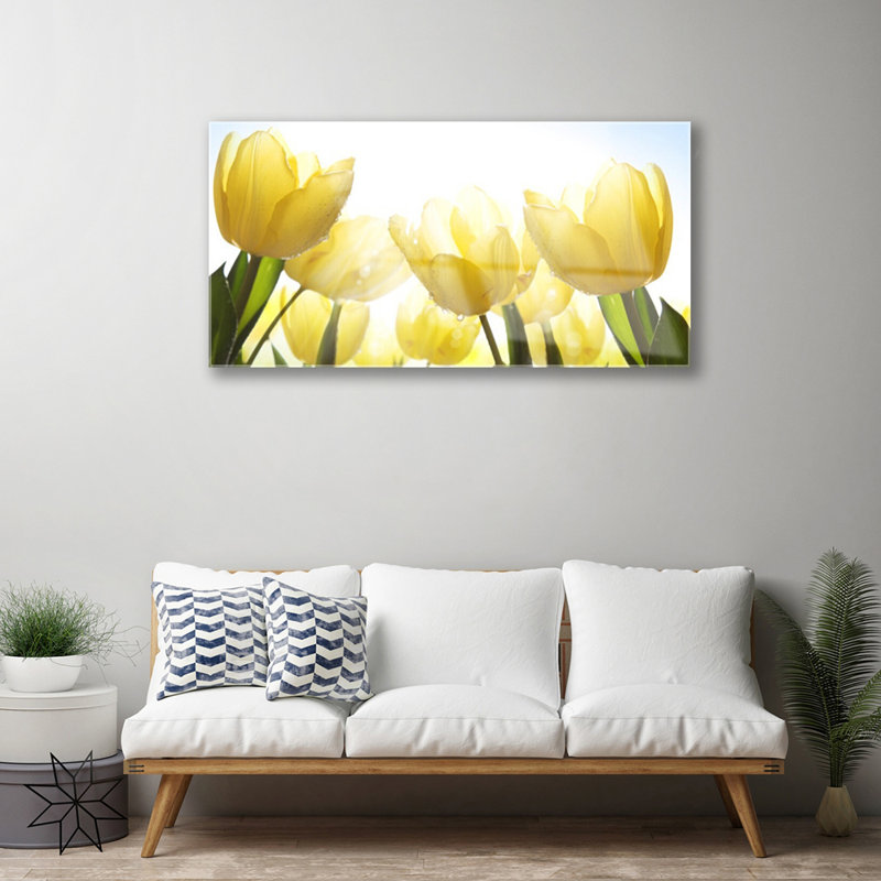 Floral Tulips - Unframed Panoramic Photograph on Glass