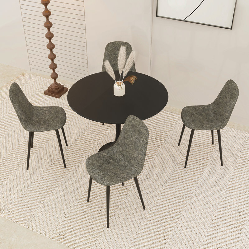 Table de salle à manger, table de salle à manger à piédestal rond, 31,5 pouces pour 2 à 4 personnes, pour salle à manger, salon, maison de ferme