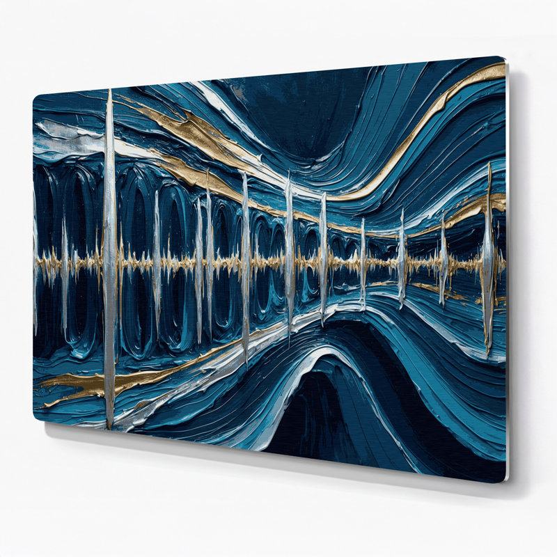 Musique, égaliseur numérique, art mural bleu en métal, H 11 po x l 14 po