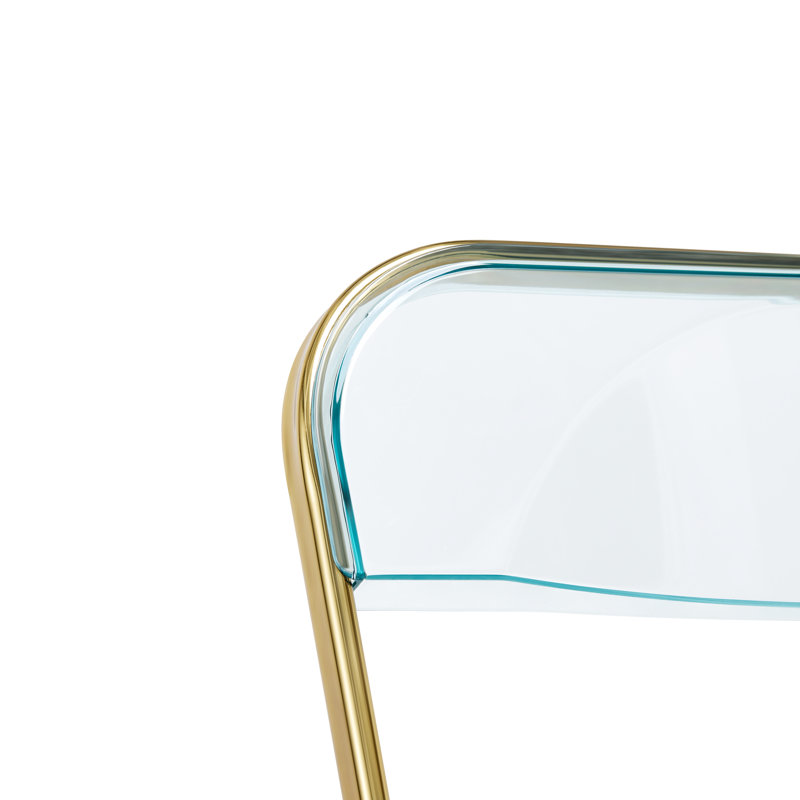 Chaise d'appoint et de salle à manger pliante en acrylique Lawrence, Vert Jade