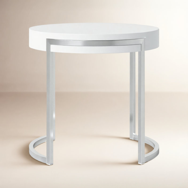 Table de bout Chinmayi, Blanc