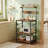 Kickemuit 23.5" Kitchen Bakers Rack, Baker Rack with Power Outlet, Bakery Rack with Microwave Stand Storage Shelf, Coffee Bar Table with 6 S-shaped Hooks-1781631008
