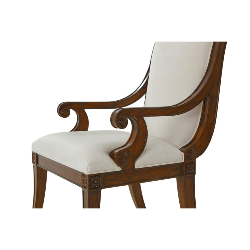 Chaise avec accoudoirs rembourrée Gabrielle, Alpaga