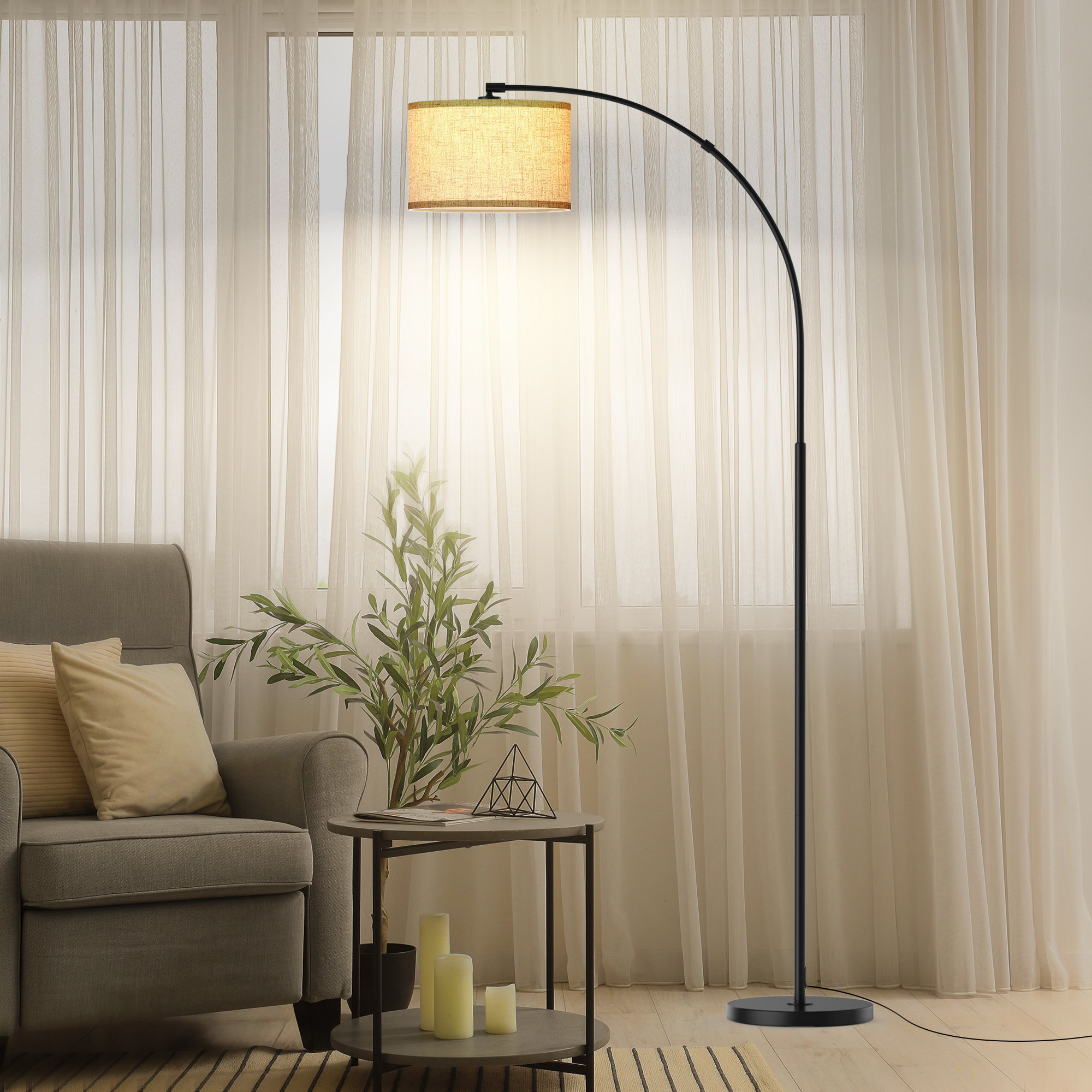 Ebern Designs Peloquin 71'' Powder Coated Arched & Reviews | Wayfair
