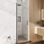 Porte de douche à simple porte l 28 po x H 72 po avec alliage d'aluminium noir mat et porte de douche en verre trempé de 0,24 po