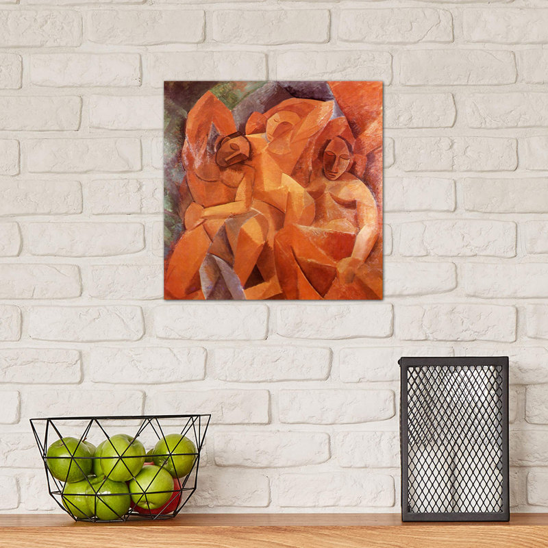 Three Women by Pablo Picasso - Wrapped Canvas Painting, 45.72 cm H x 45.72 cm W x 3.175 cm D, No Frame