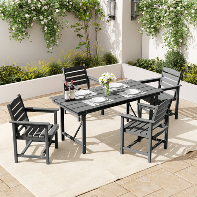 Ensemble de table de salle à manger et de chaises en PEHD pour 4 personnes