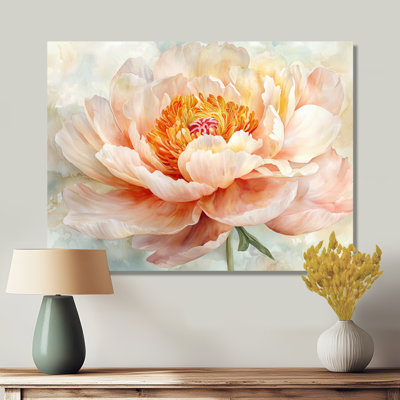 Nénuphar, pivoine Simplicity Bloom II - reproduction d'art traditionnelle en métal, pivoines, décoration murale en métal