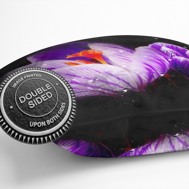 Crocus Flower Cushion with Filling, 55cm H x 55cm W x 20cm D