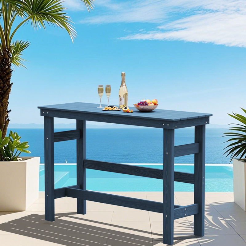 Raise Rectangular Outdoor Table, Navy