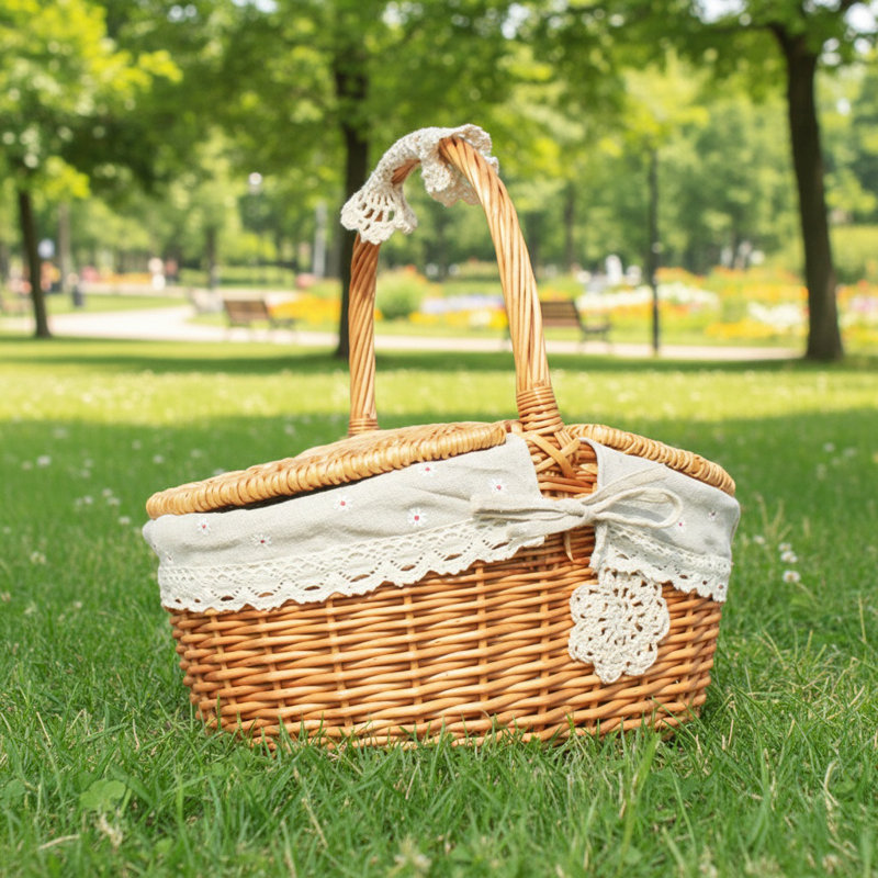 Panier de rangement ovale Willow, Naturel / Beige