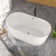 60'' Freestanding Gloss  Acrylic Soaking Bathtub With Toe-Tap Chrome Drain And Classic Slotted Overflow