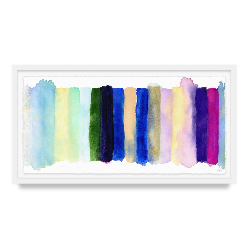 Radiant Stripe #2 By Kristi Kohut, 17" H x 30" W, White Wood