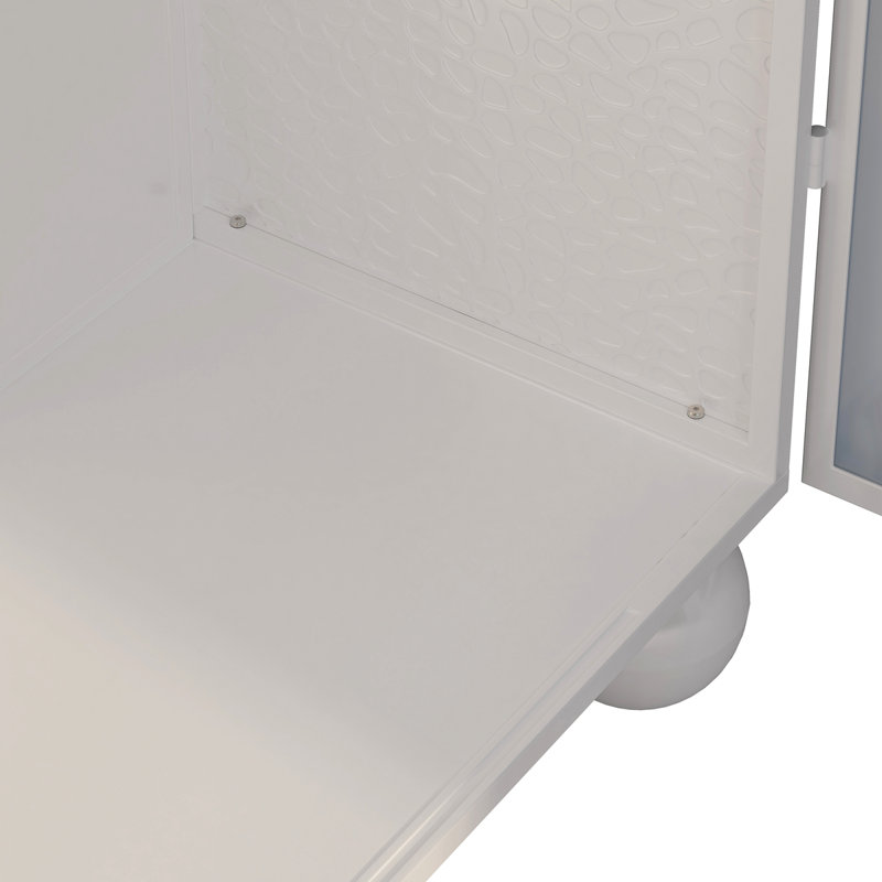 Armoire de rangement en verre du plancher au plafond, Blanc