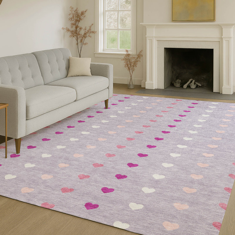 Tapis intérieur / extérieur lavable à la machine pour enfants Chantille ACN2510, Lavande, Rectangle 5 pi x 7 pi 6 po