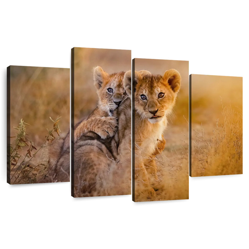 Brampt Adorable Lion Cubs, 48"H x 75"W