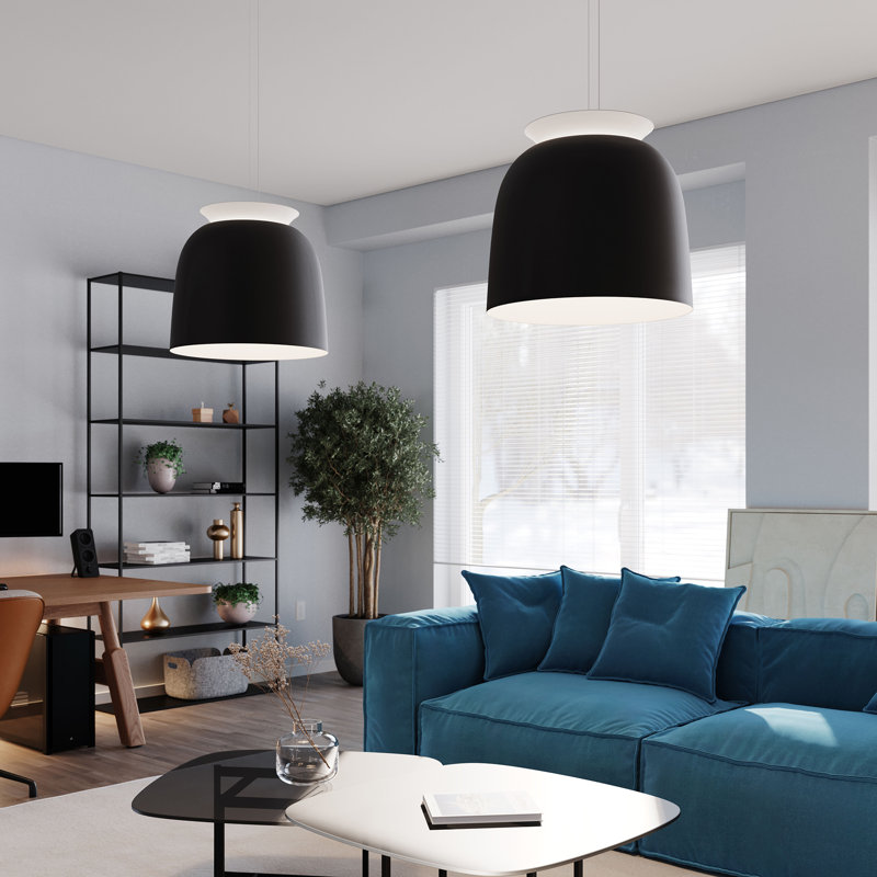 Belle 1 - Light LED Dome Pendant, 27.5" H x 19.5" W x 19.5" D, Brass